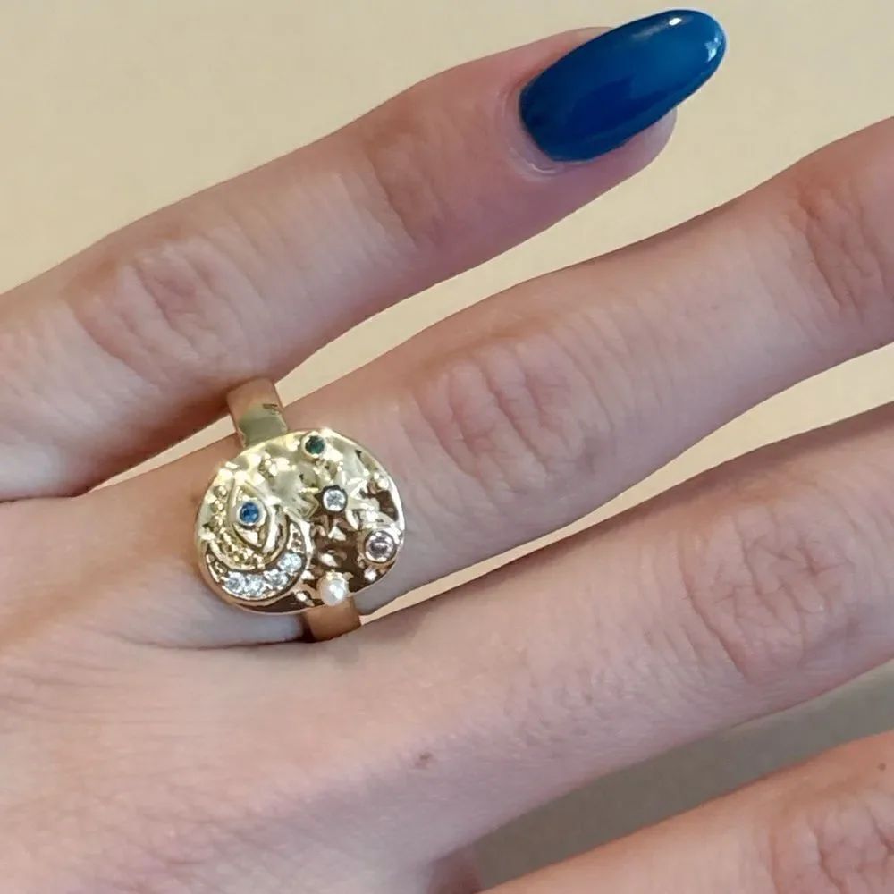 Boho evil eye ring M1085 - Picture 4 of 4